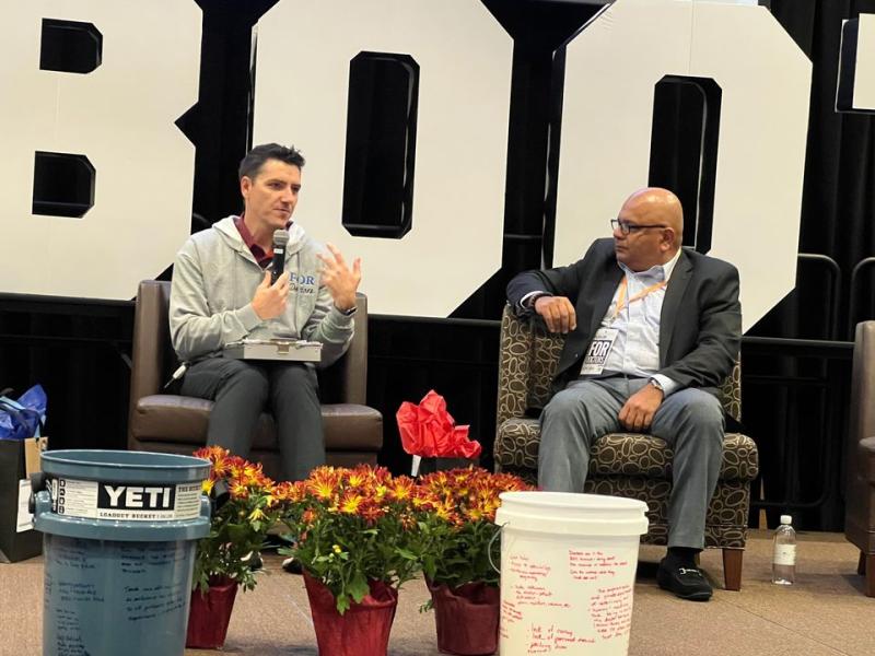 Dr. Uday Jani, right, shares the stage with Concierge Medicine Today editor Michael Tetreault during the Concierge Medicine Forum in Atlanta. SUBMITTED PHOTOS